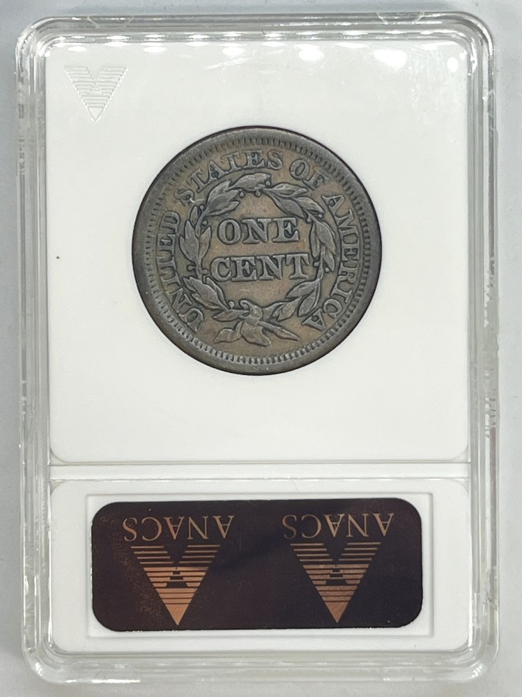 1953 Large Cent Misaligned Die Error XF40 ANACS Soapbox