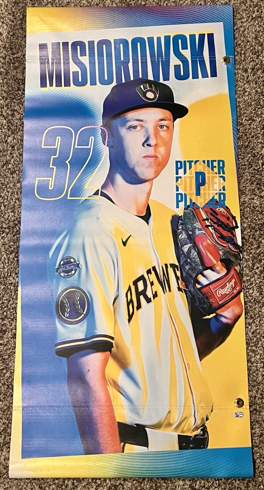 Jacob Misiorowski 2025 Stadium Banner - 4ft x 2ft - Rookie Year - MLB Authentic