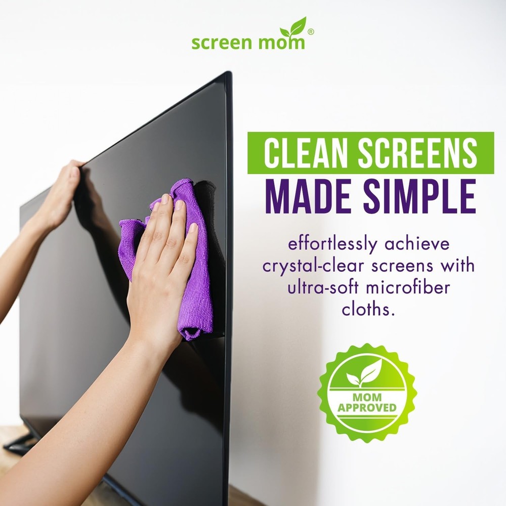 Screen Mom Screen Cleaner Purple Microfiber Cloths (4-Pack) - Microfiber Scre...