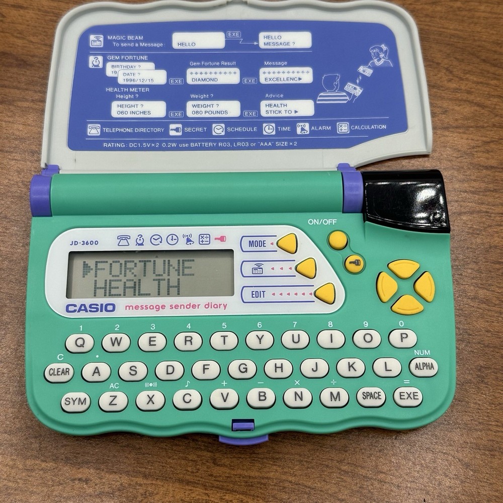Vintage Casio JD-3600 Message Sender Diary Portable Planner