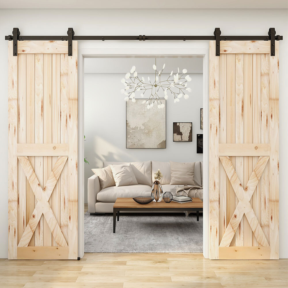 4-20FT Sliding Barn Door Hardware Closet Track Kit for Single/Double/Bypass Door