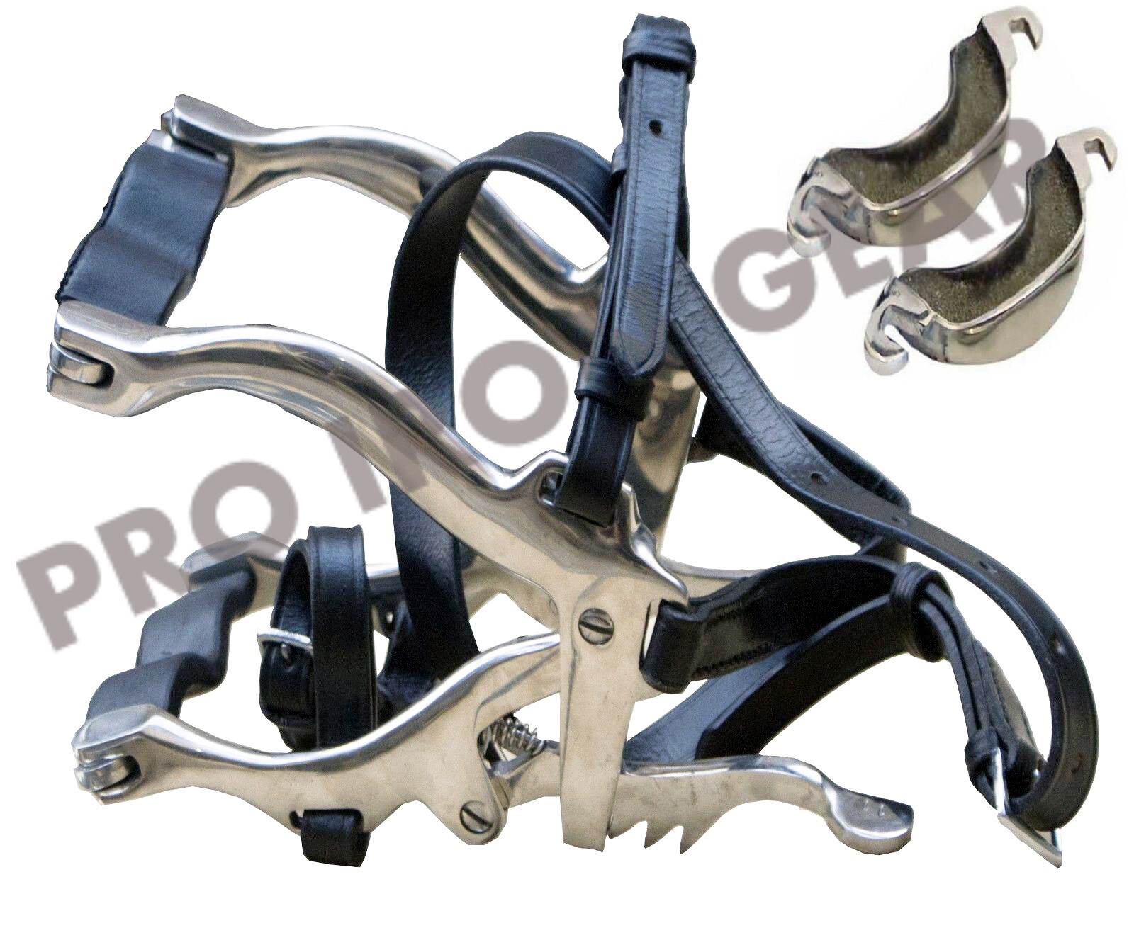 Horse Mouth Gag Equestrian Dental Speculum with Leather Straps