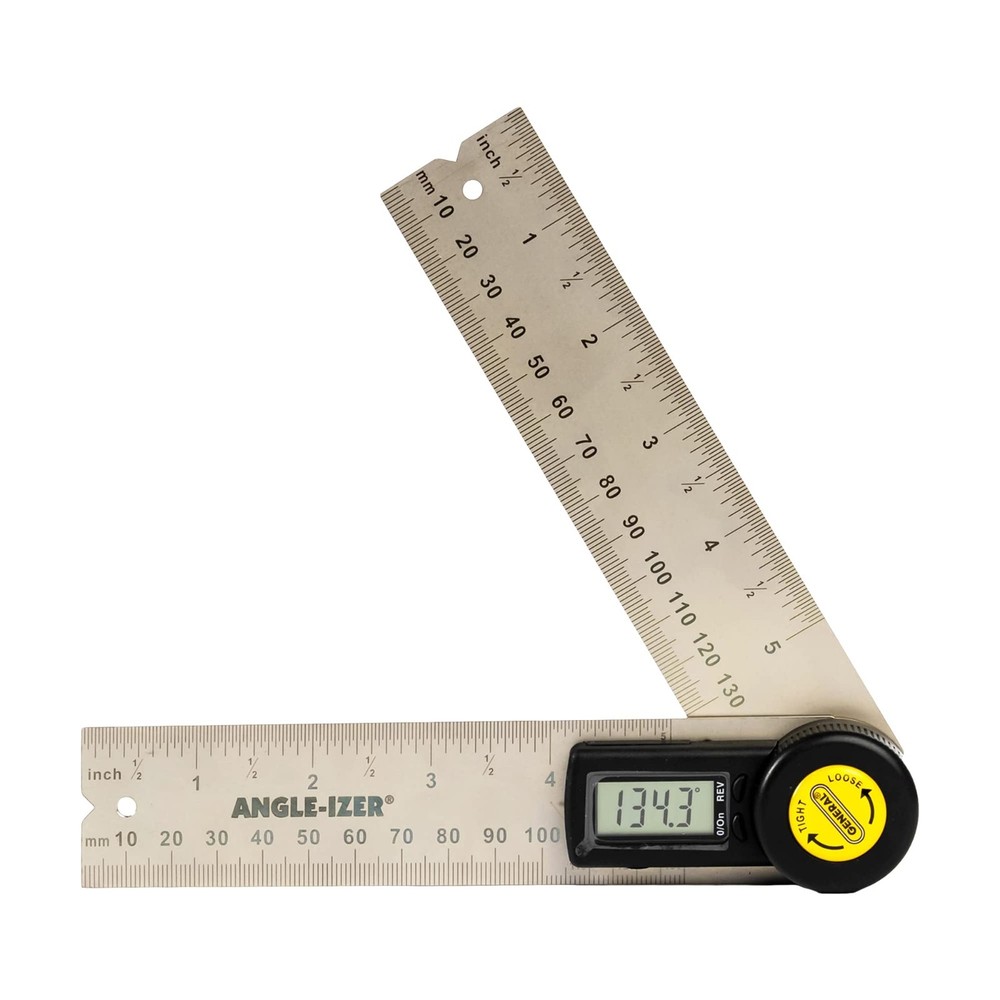 Digital Angle Finder Protractor - 5" Stainless Steel Ruler with LCD Display for