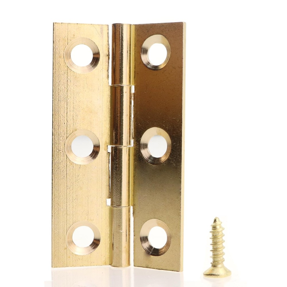 4PCS 2 Inch Solid Brass Folding Butt Hinges, Screws, Cabinet, Drawer, Window