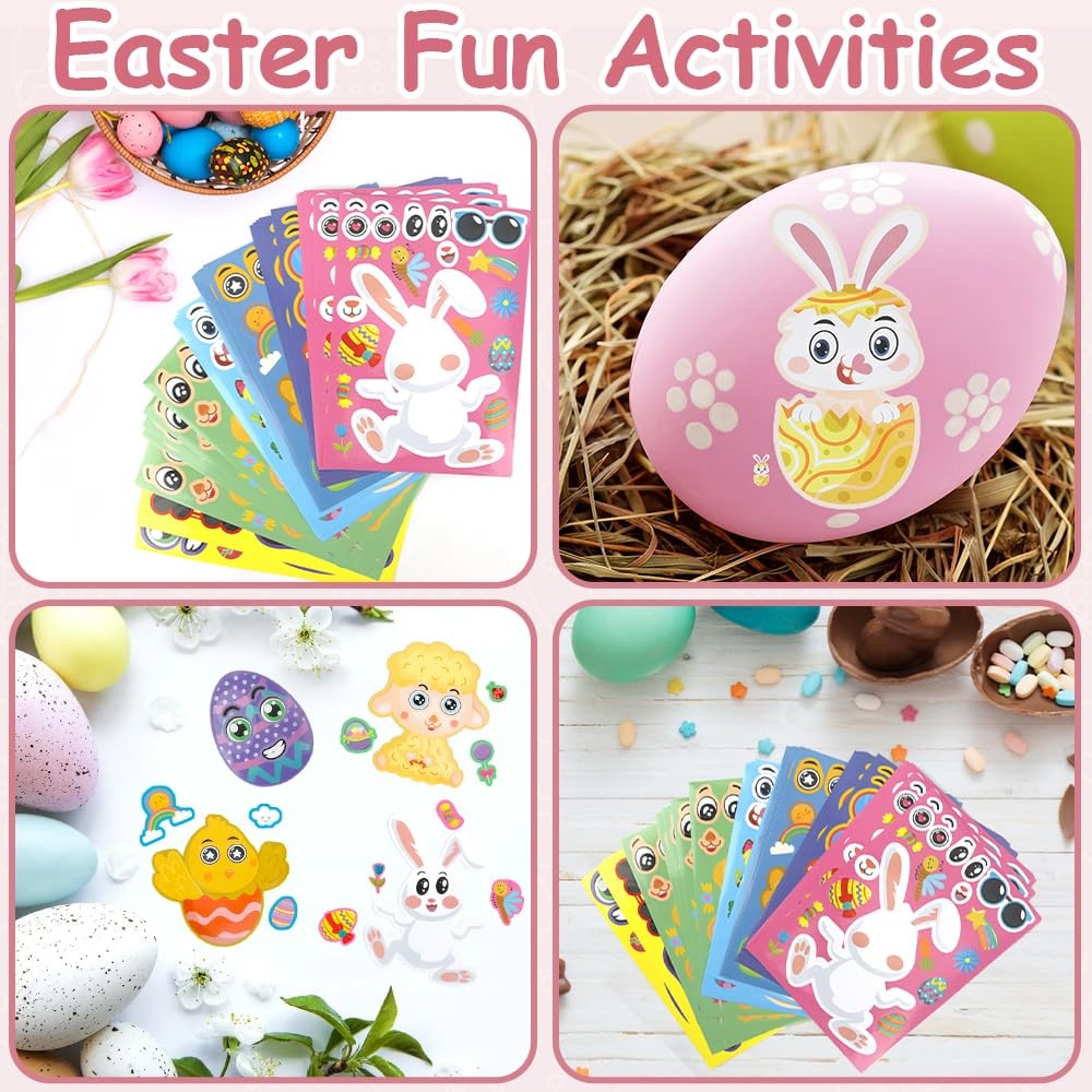 Easter Stickers, 30 Sheets Basket Stuffers for Kids Easter-30pcs