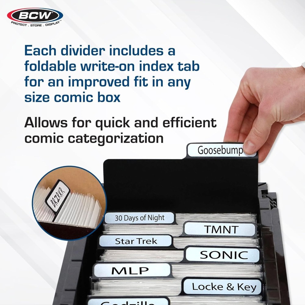A4 Comic Book Dividers - 25 Pack, Durable Polyethylene with Write-On Tabs