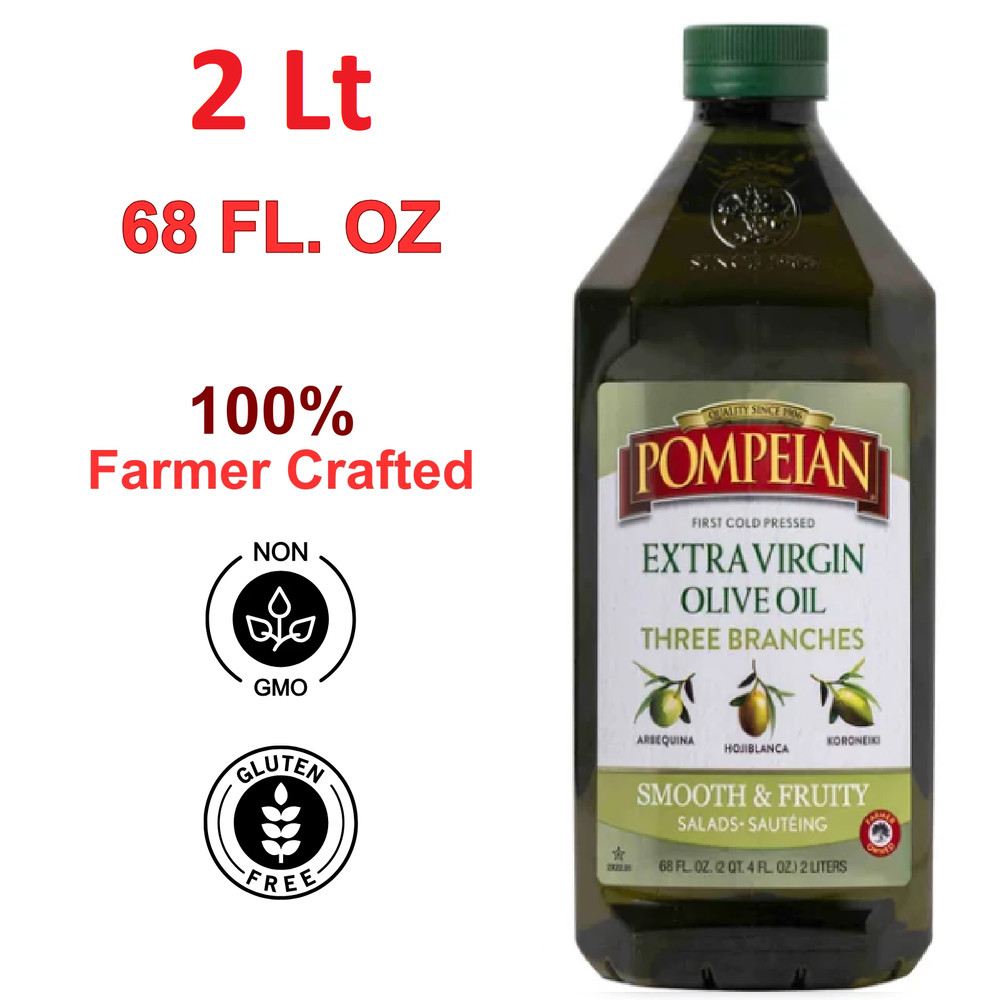 Smooth Extra Virgin Olive Oil, First Cold Pressed 68 Fl Oz, Contains Polyphenols