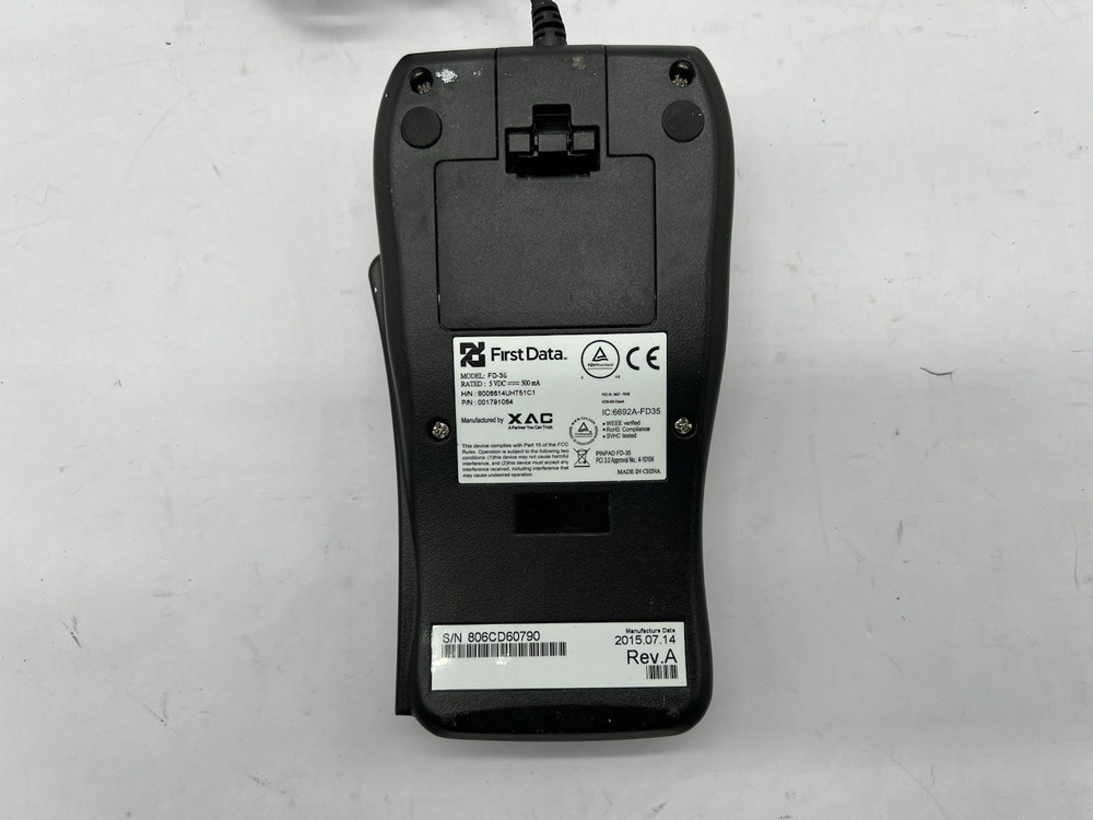 First Data FD-35 Pin Pad Credit Card Reader-No Power Supply