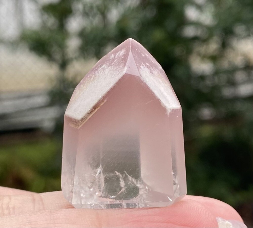 Clear Quartz Lithium point with phantom **Unique ** A Grade !
