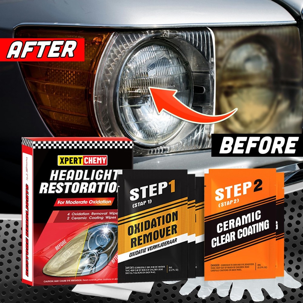 XPERTCHEMY Headlight Restorer Kit,Fast-2 Step Process Restoration...