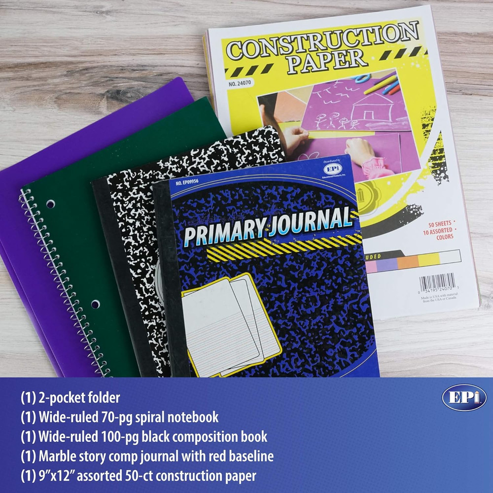 Essential School Supply Kit for Kindergarten and First Grade Students