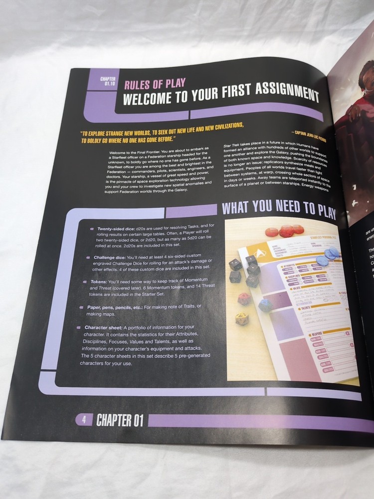Star Trek Adventures RPG Starter Rules With Extra Reference Sheets