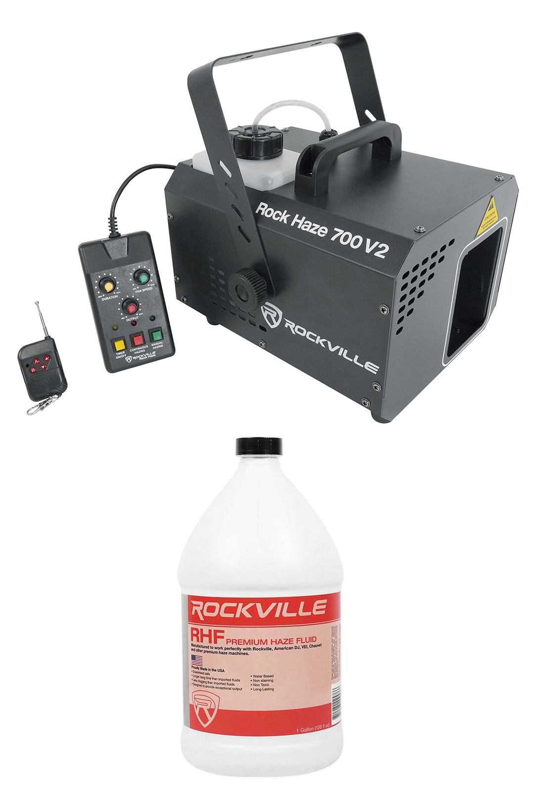 Rockville ROCKHAZE 700 CFM DMX Water Based DJ/Club Haze Machine+Gallon Fluid