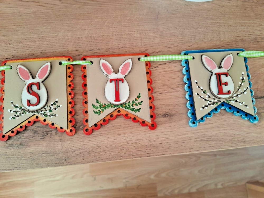 MDF Easter Bunting