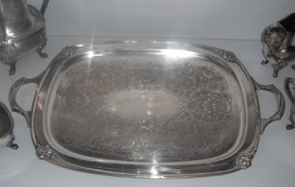 5pc Daffodil Pattern 1847 Rogers Bros Silver Plate Tea & Coffee Service Set