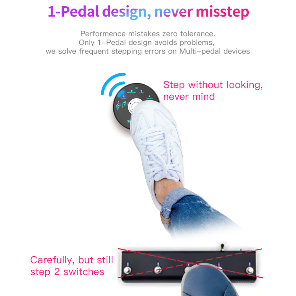 Wireless BT MIDI Foot Pedal MIDI Controller Software Effector Controller O7J7