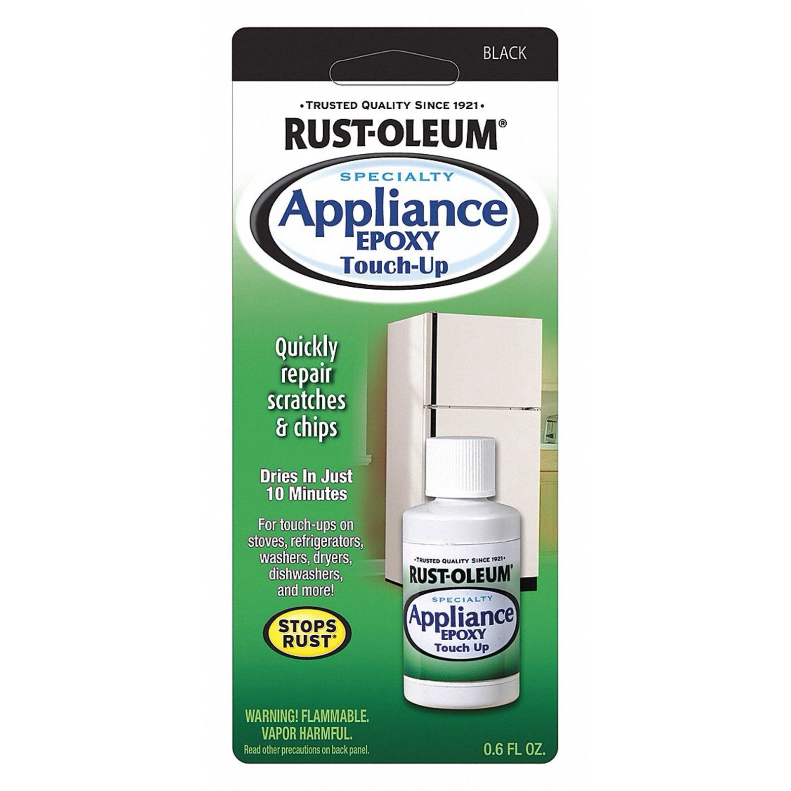 Rust-Oleum 213174 Specialty Appliance Touch Up Paint, Black, 0.6 Fl Oz