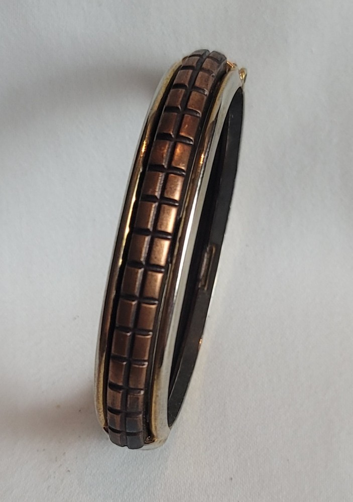 Vintsge Bangle Bracelet Silver And Copper Tone