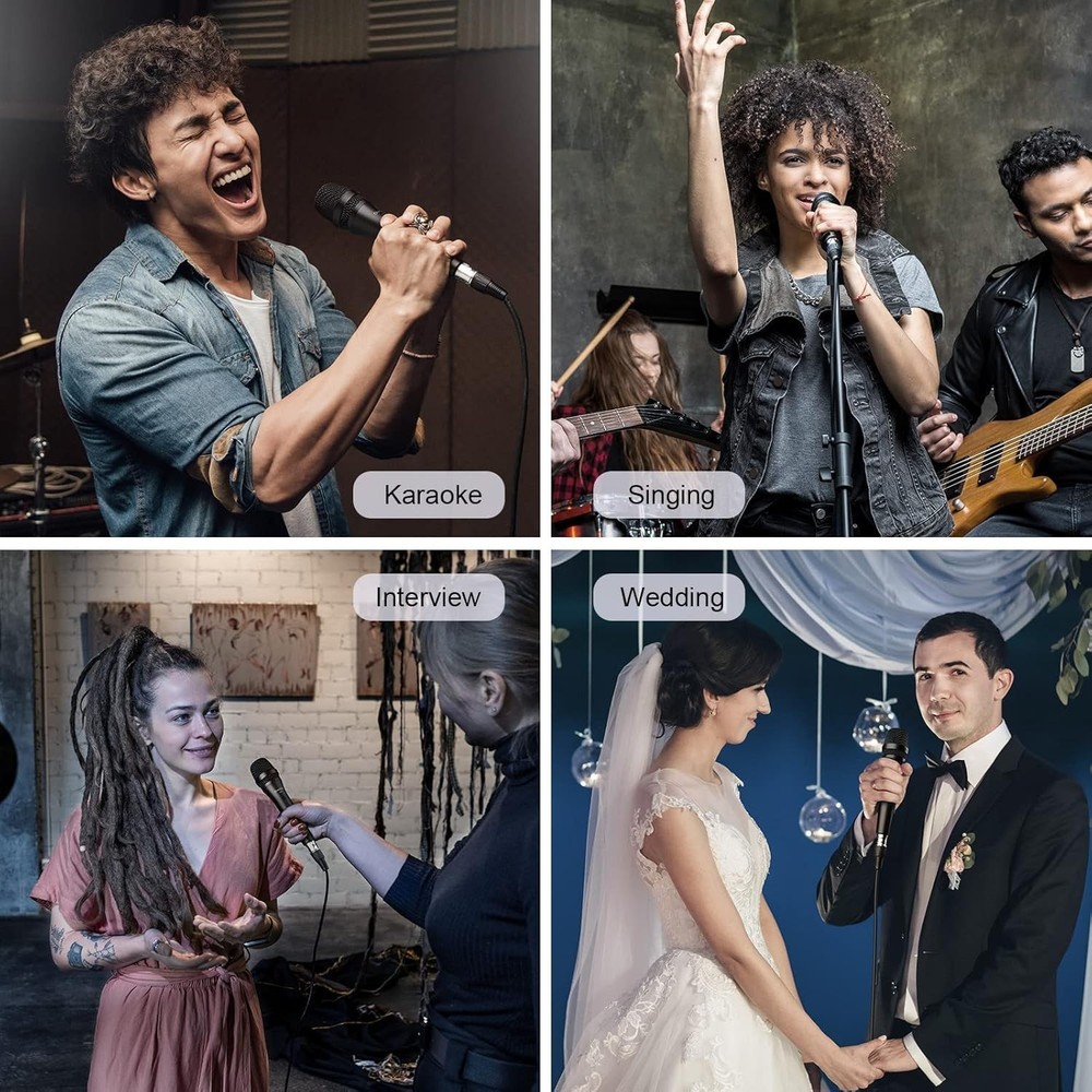 16.4ft XLR Wired Microphone with Cardioid Pattern for Superior Vocal Performance