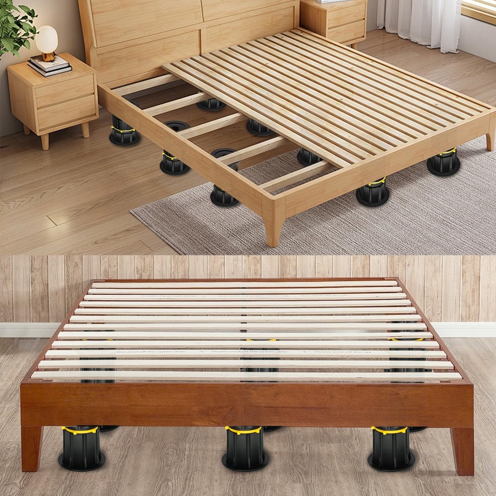 2-Pack Adjustable Height Bed Support Legs, Upgraded Bed Frame Support Legs, B...