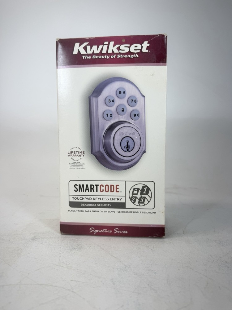 Kwikset SmartCode Silver Satin Keyless Touchpad Deadbolt Lock Front Door