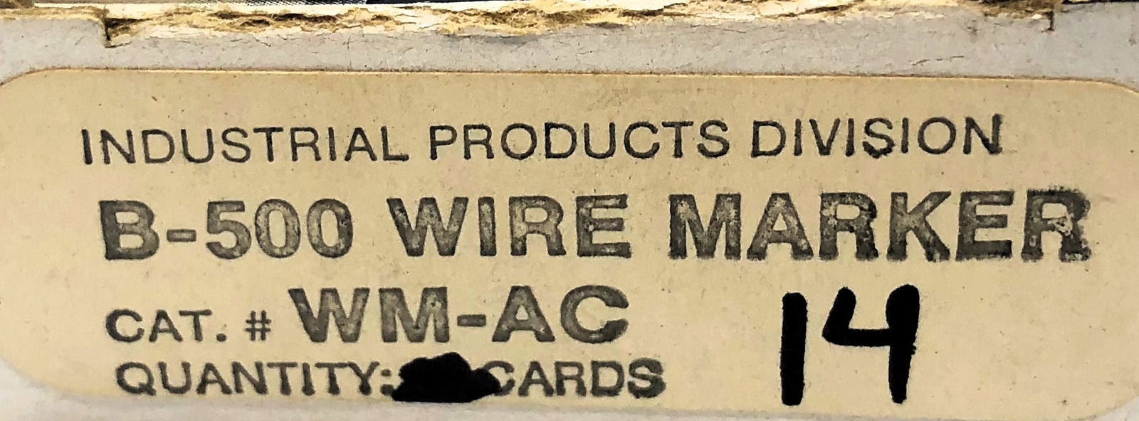 Brady Box of (14) B-500 AC Wire Marker Label Cards WM-AC NOS