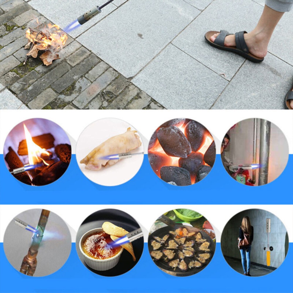 Detachable Long Arm Weed Torch Propane Burner Terminator Flame Control Valve US