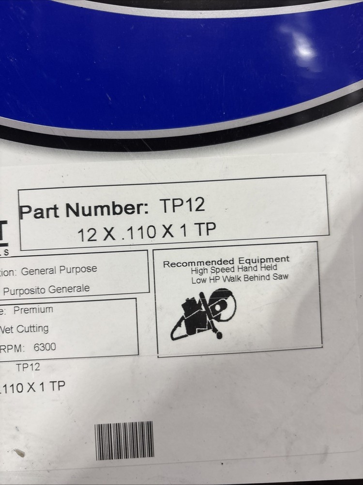 DDM Concut 12” Diamond Tools TP12