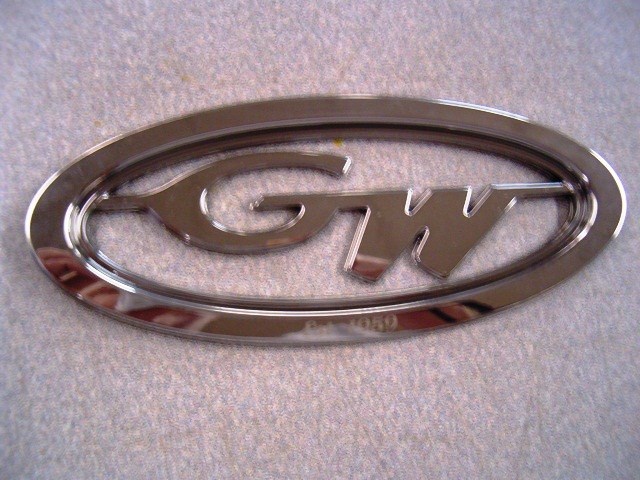 GRADY WHITE OEM CHROME HULL OVAL NAMEPLATE - NEW STYLE 2015