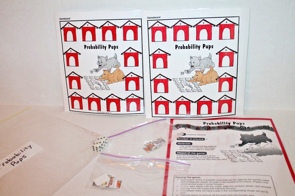 Probability Pups Math Game Center Educational Activity Grade 2 NEW