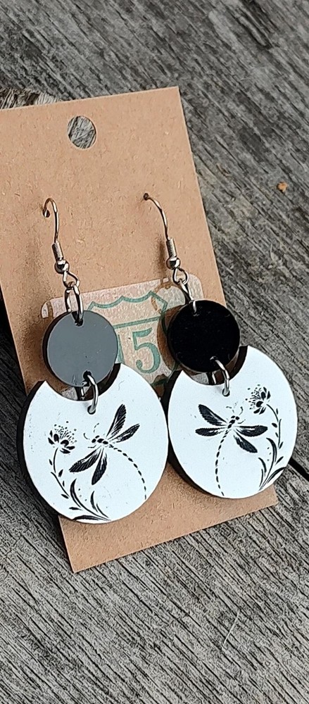 Unique dragonfly dangle earrings