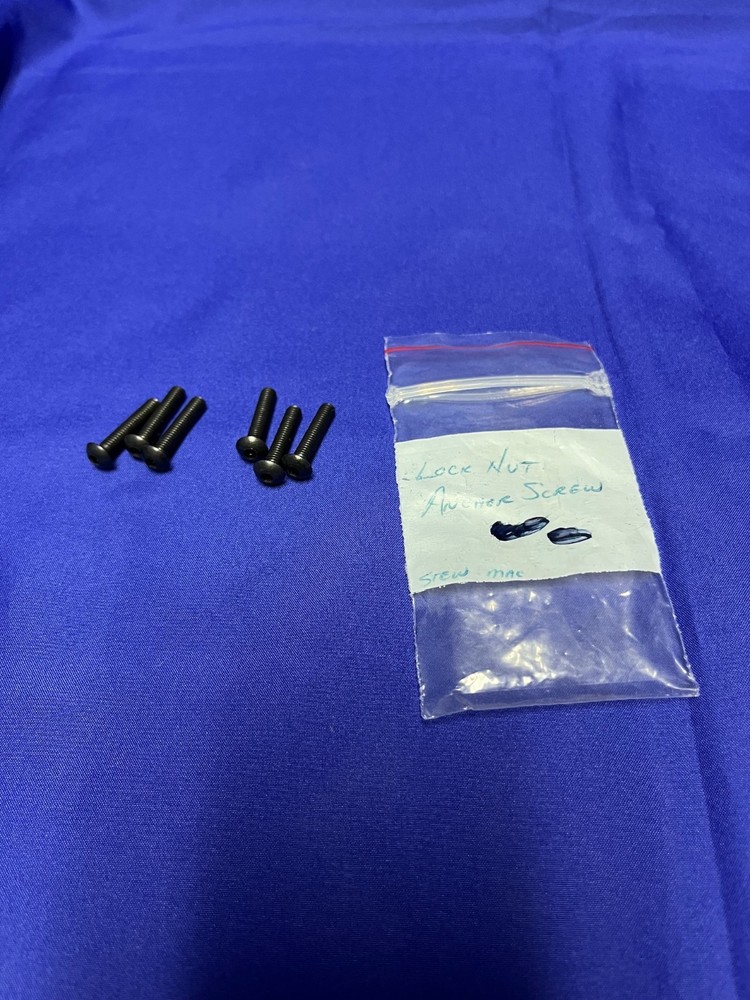 6 Black Floyd Rose Locking Nut Anchor Screws by Stewmac