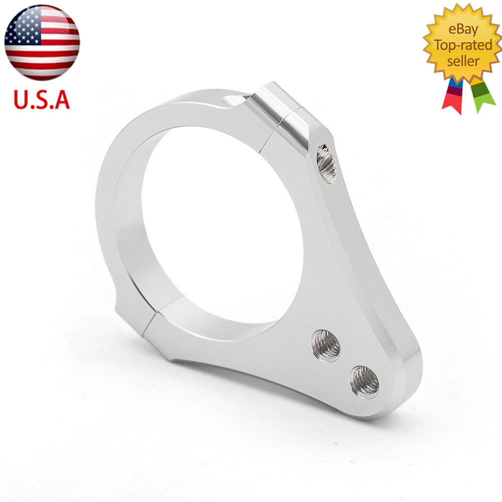 Silver 39mm Universal Motor CNC Steering Damper Fork Frame Mount Clamp Bracket