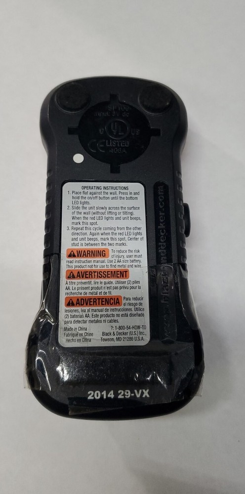 Black & Decker SF100 Stud & Metal Sensor LED Indicators