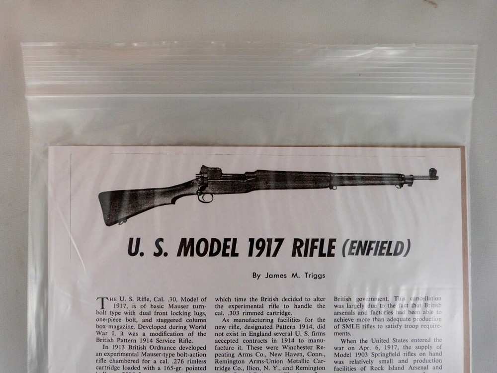 U.S. MODEL 1917 (ENFIELD) RIFLE BREAK DOWN INSTRUCTION KIT