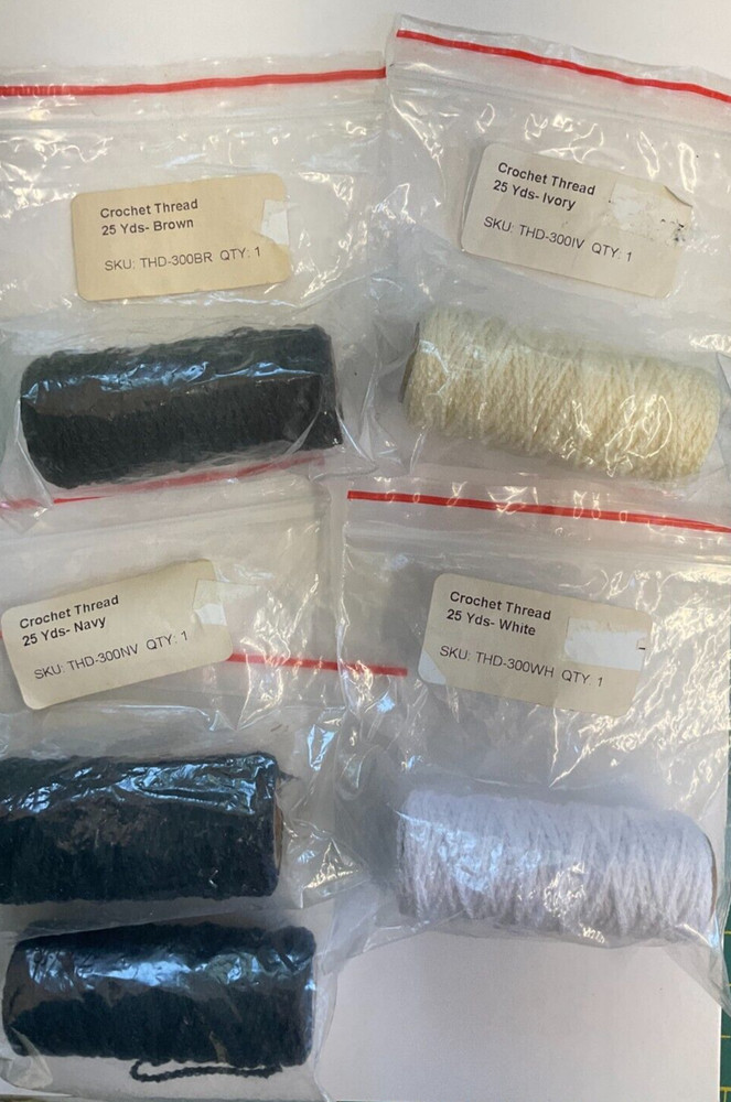 Crochet Thread, Assorted Colors-25 yd spools each-- 5 in 1 set