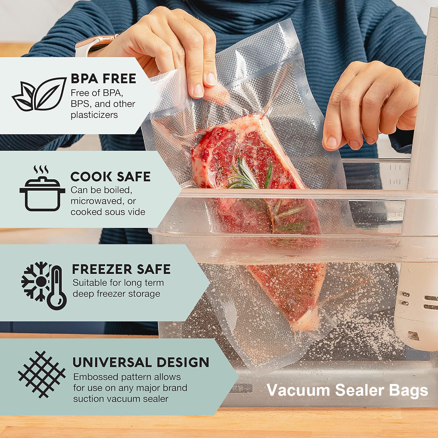 11"x50' Vacuum Sealer Bags Roll Embossed FoodSaver Storage Bags fit Most Machine