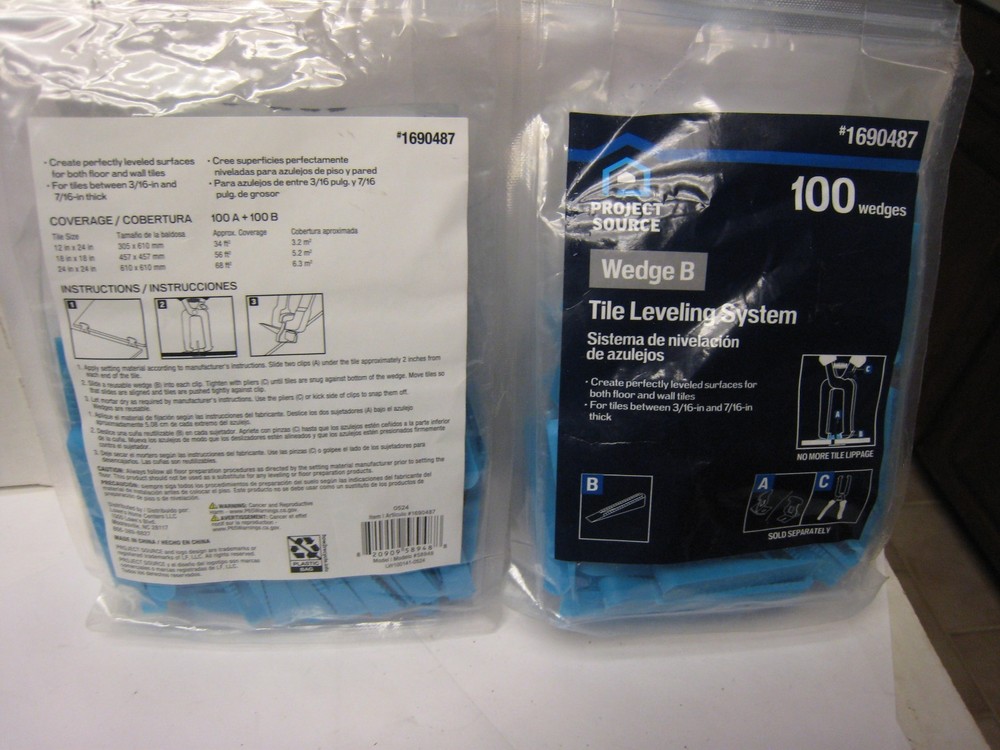 2 PACKS - Tile Leveling System 100 WEDGE B Project Source 1690487 =200 Total NEW