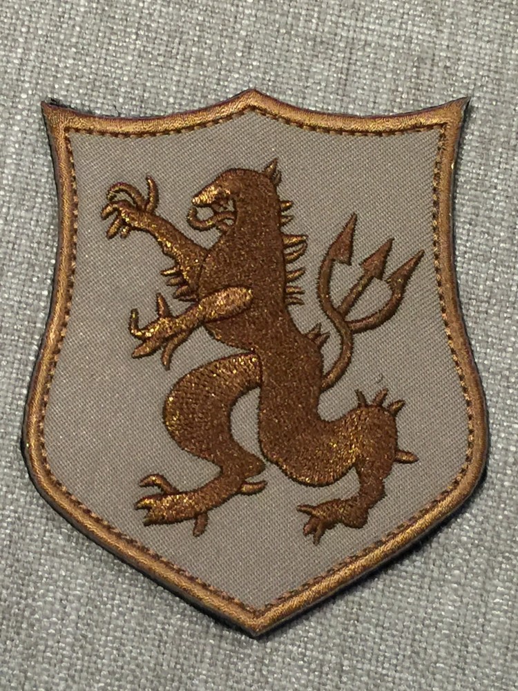 US Navy SEAL DEVGRU GOLD SQUADRON TAN/BROWN ARMOR Shield Lion Embroider Patch