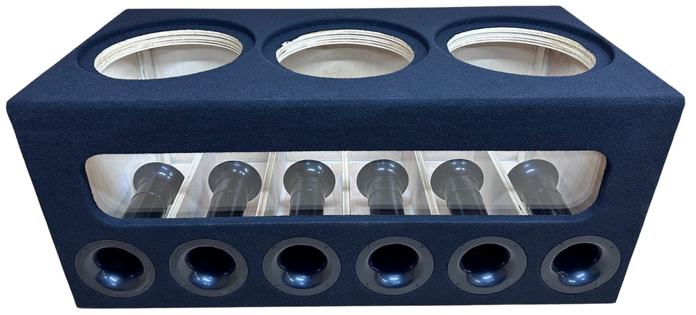 Custom Ported Sub Enclosure Box for 3 12" Subs - 2.5 CF / Sub BIRCH - Plexiglass