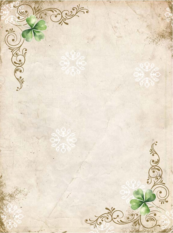 St. Patrick's Day Blank Card 8 Windows Glossy Watercolor envelopes