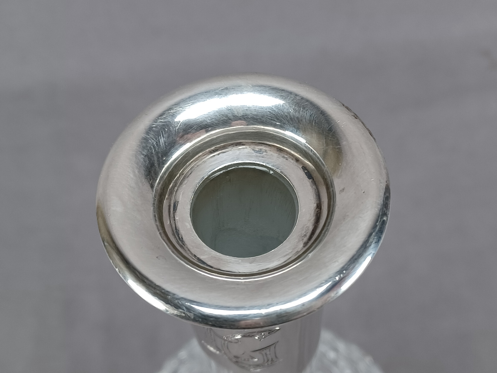 Adolf Kander Berlin 800 Silver & Brilliant Cut Glass Decanter C. 1888-1939 A