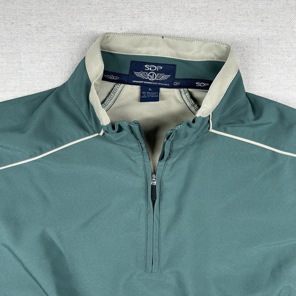 Straight Down Performance Jacket Mens XL Golf Pullover 1/4 Zip Sage Wind Rain