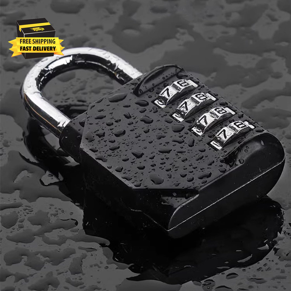 Combination Lock 4 Digit, Resettable Locker Lock,Waterproof Metal Combination Pa