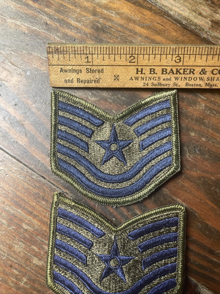 2 USAF US Air Force Technical Sergeant Chevrons Stripes E6 Subdued Stripe Rank
