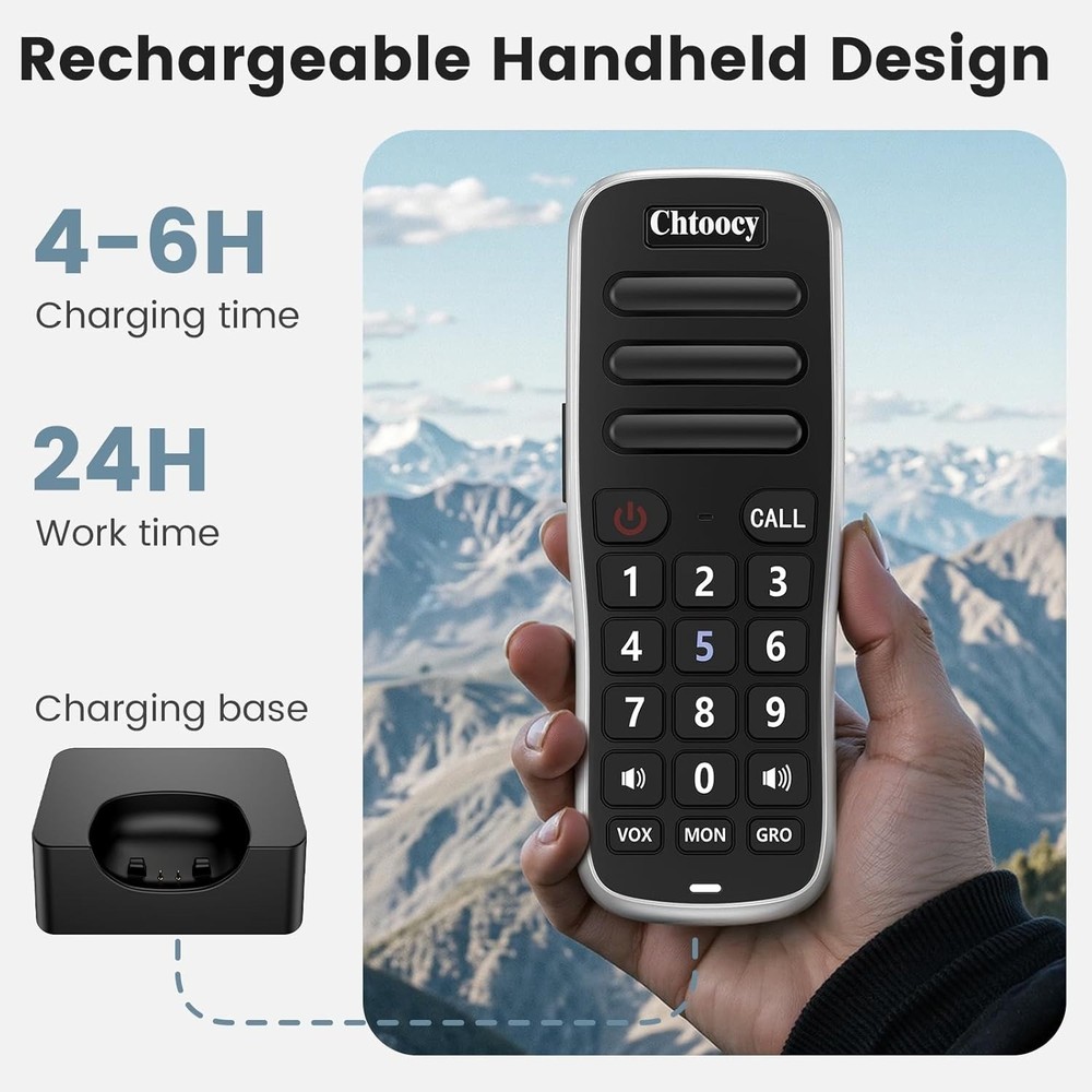 4 Pack Wireless Intercom System 1 Mile Range Rechargeable 10 Channel Home Office