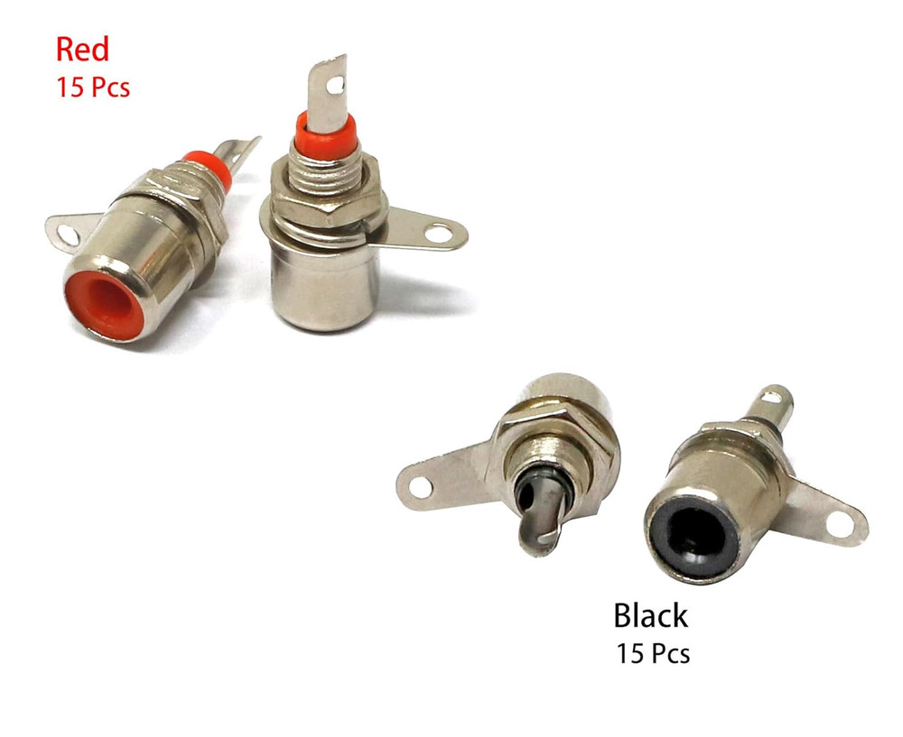 30 Pcs Jack Panel Mount RCA Female Socket Connectors Adapter
