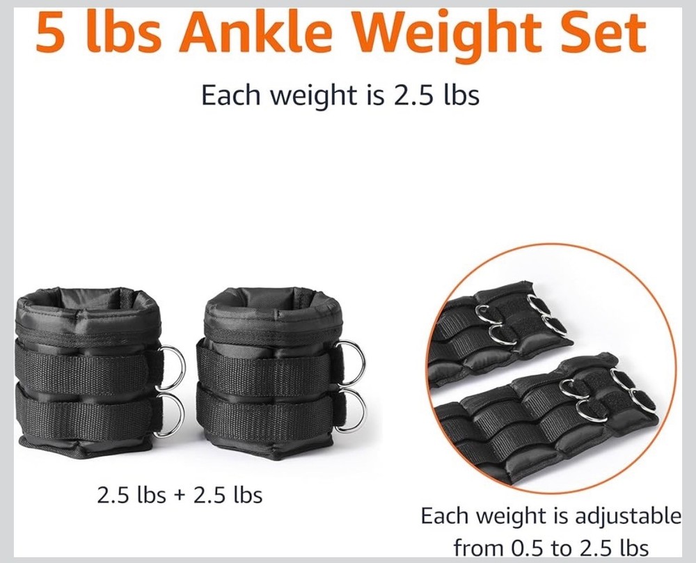 Weider WAAW1011 Adjustable Ankle Weights