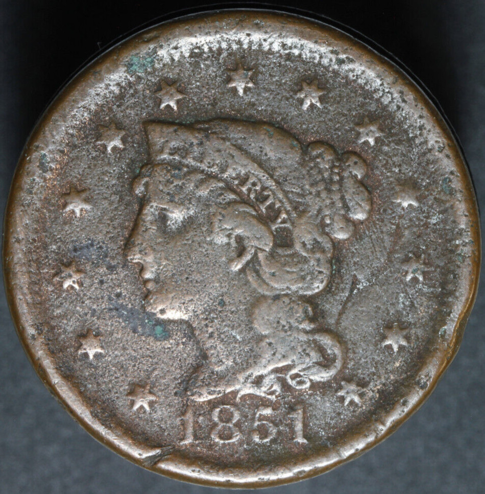 1851 Large Cent, Normal Date