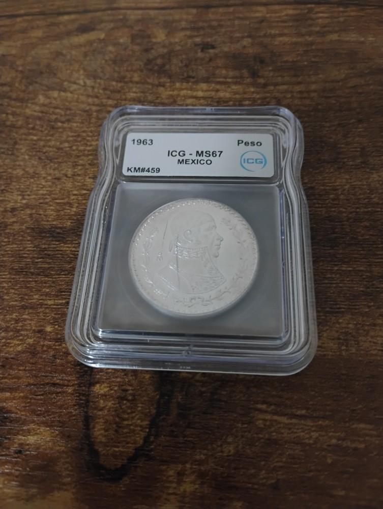 1963 Mexican Silver Peso ICG MS67